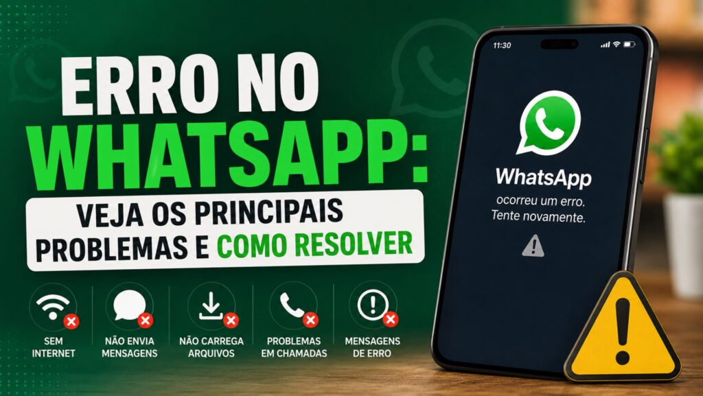 Erro no WhatsApp e soluções para corrigir problemas no aplicativo.